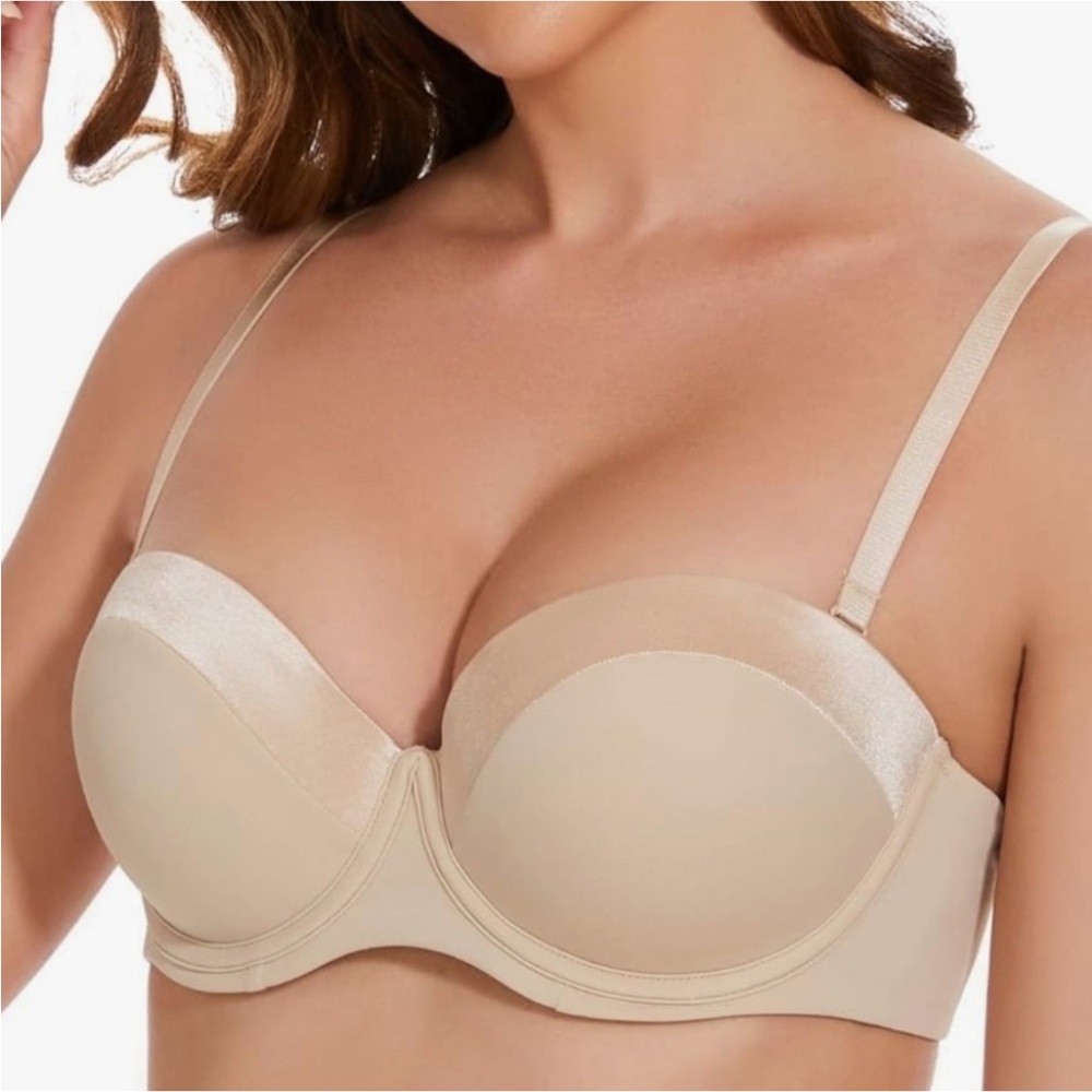 SEA BBOT Push Up Convertible Strapless Bra in Beige Size 38B